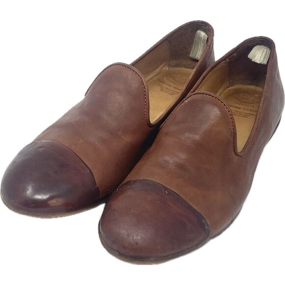 Officine Creative Women’s Slip On Leather Shoes Rubber Sole Cognac Brown Size 37